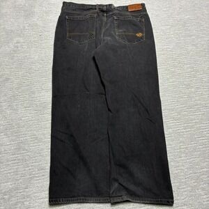 Phat Farm y2k 2000s black heavy denim loose relaxed fit super baggy jeans